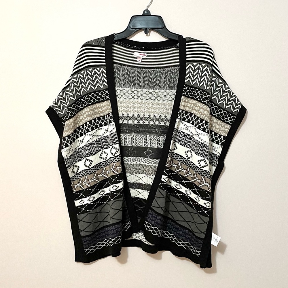 Multi-Color Aztec Pattern Shawl Wrap Cape - image 1